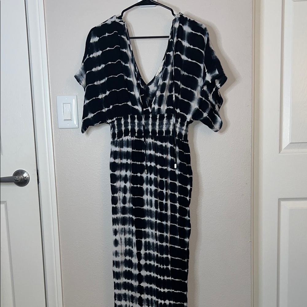 Lovestitch Black Blue and White Maxi Dress